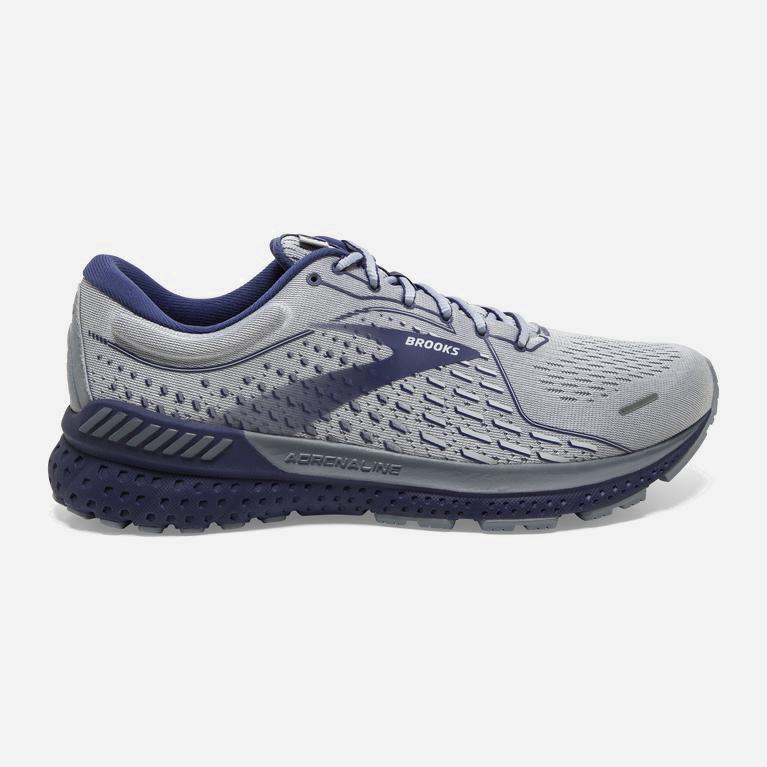 Brooks Adrenaline Gts 21 Israel - Men's Road Running Shoes - Grey/Tradewinds/Deep Cobalt (62871-VAYM